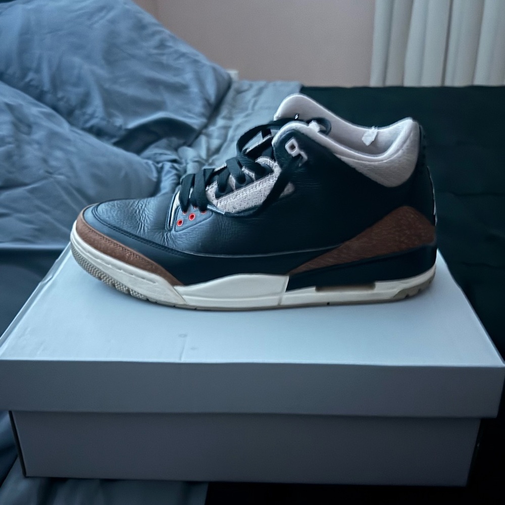 Black and Brown Low-Top Sneakers with White Accents